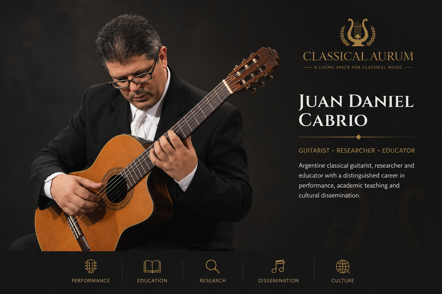 Juan Daniel Cabrio, Argentine classical guitarist, researcher and educator