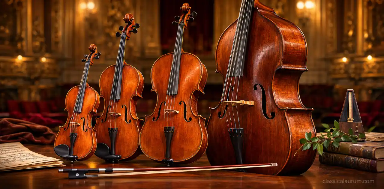 Violin Viola Cello and Double Bass Comparison