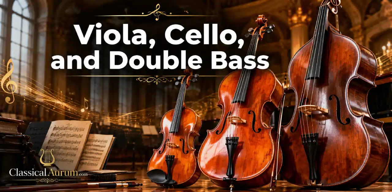 Viola, Cello, and Double Bass in a Symphony Orchestra